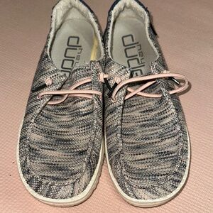 Hey Dude Pink and Gray Slip-On